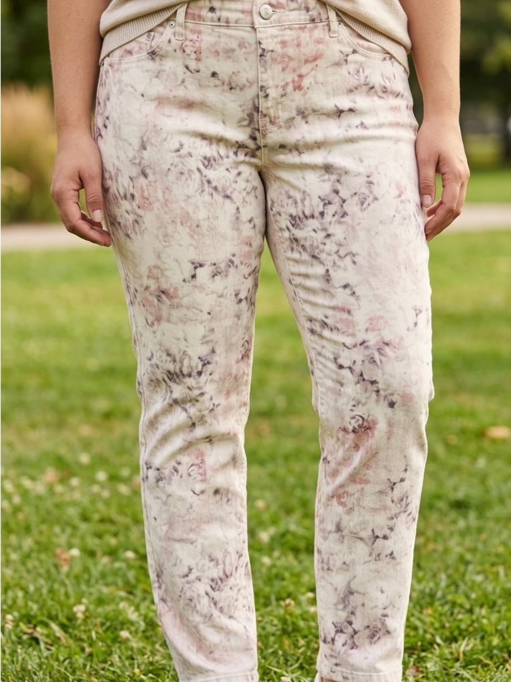 Reitmans Floral Y2K Aesthetic Ankle Jeans